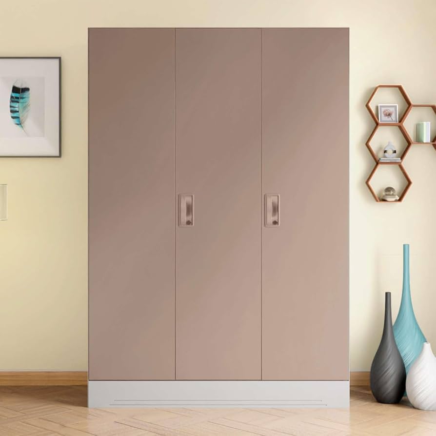Three-Door Mocha Wardrobe — custom furniture by Qadir Furniture Manufacturers, Mumbai