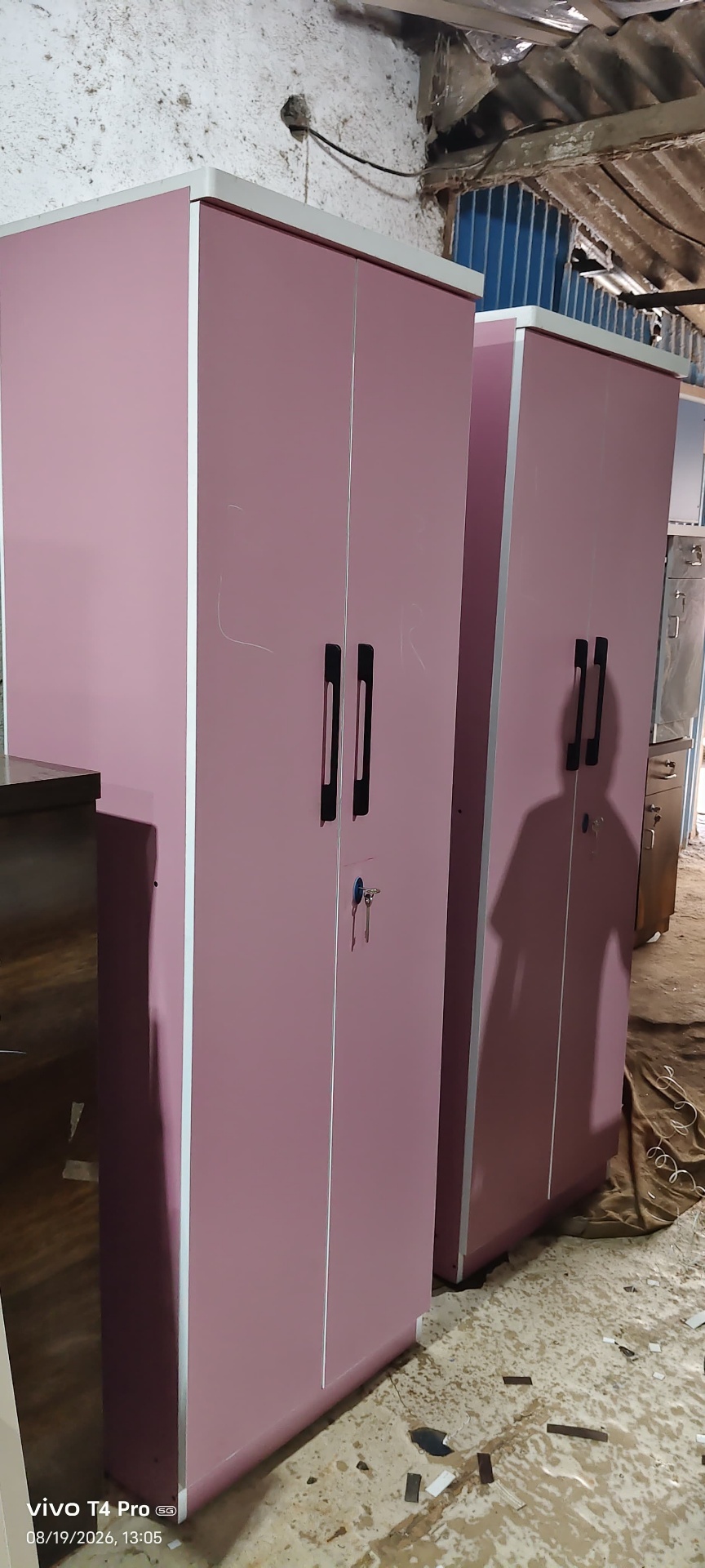 Blush Pink Two-Door Wardrobes — custom furniture by Qadir Furniture Manufacturers, Mumbai