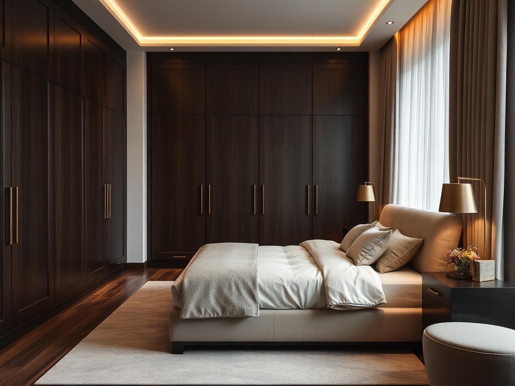 Custom-built wardrobe and bedroom furniture in a Mumbai residence