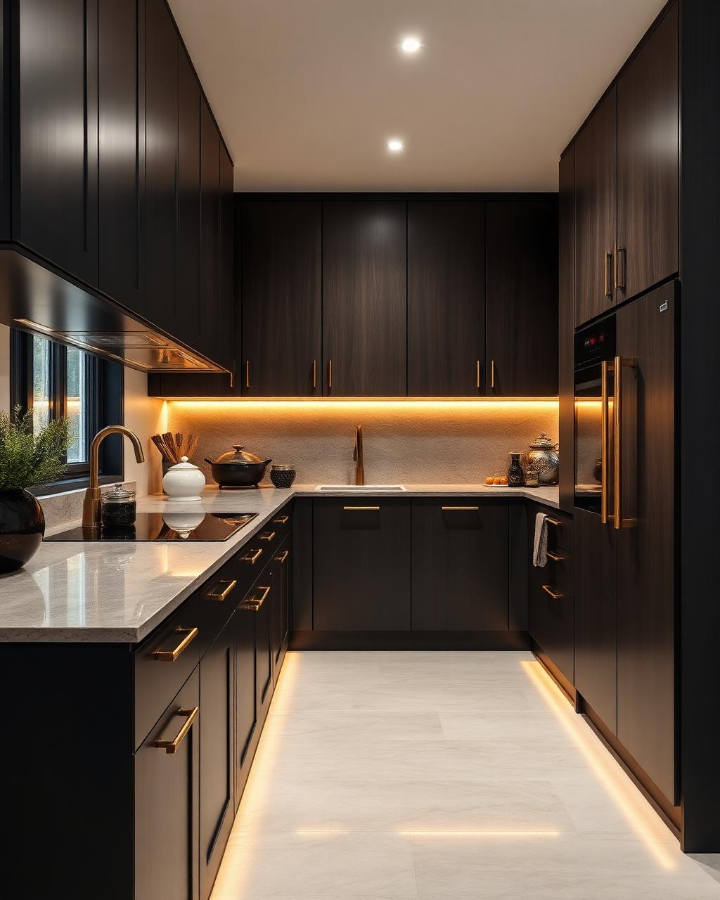 Matte Black Modular Kitchen — custom furniture by Qadir Furniture Manufacturers, Mumbai